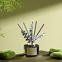 Vista 4 de Airkeep - Juego de difusor de aceite con varillas de junco, 6.76 fl oz, aceite esencial de lavanda y eucalipto, 3 hojas y 8 varillas, decoración