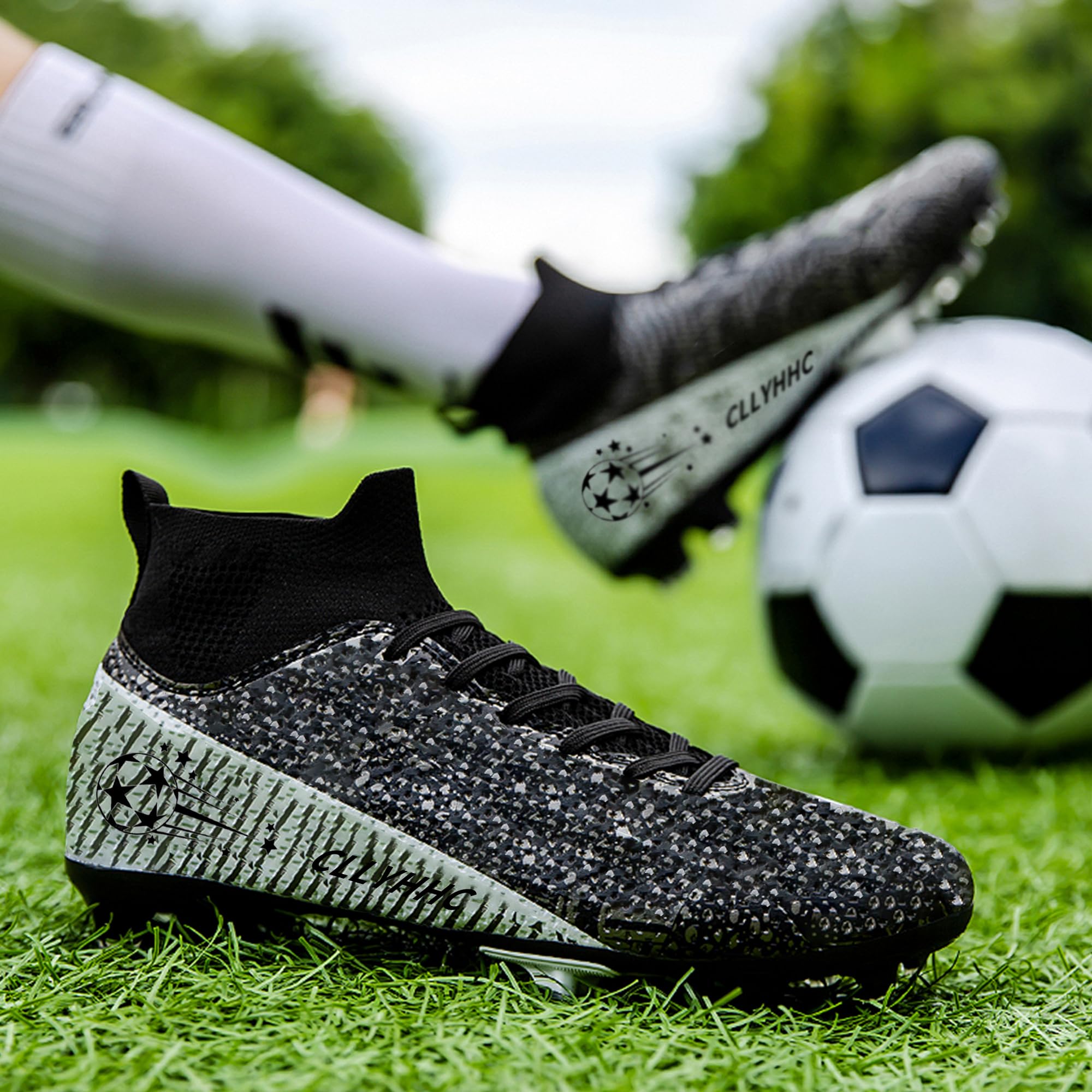 Men's Soccer Shoes Football Cleats Training Athletic Shoe for AG/FG Outdoor/Indoor Women Professional Sneaker