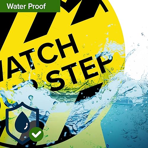 Miniatura 8 de Caution Watch Your Step Letrero de 11 x 21 pulgadas, estacas integradas de alta resistencia, uso en interiores y exteriores, compuesto de aluminio