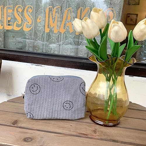 Miniatura 5 de Bolsa de cosméticos, Azul, Patrón de cara sonriente de moda