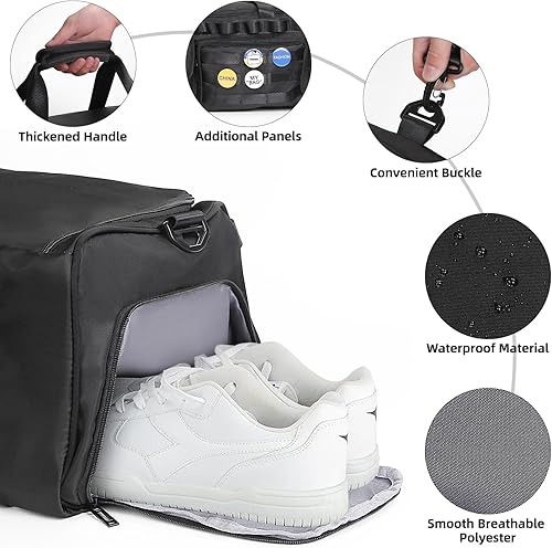 Miniatura 5 de Bolsa de gimnasio para hombres y mujeres con compartimento para zapatos, bolsa de lona convertible y mochilas de gimnasio, bolsa de gimnasio para