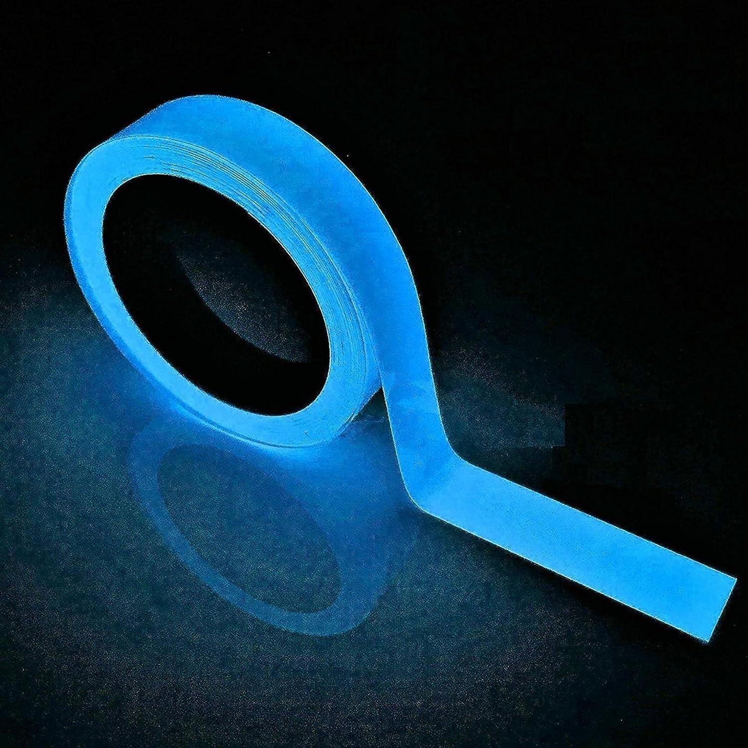 Blue Glow in The Dark Tape,Fluorescent Spike Sticker for Stairs Walls Steps Safetys Exits Sign Warning Tape Self-Adhesive Luminous Tapes Safety Warning Safety Signs and Signals(9.8 FT)