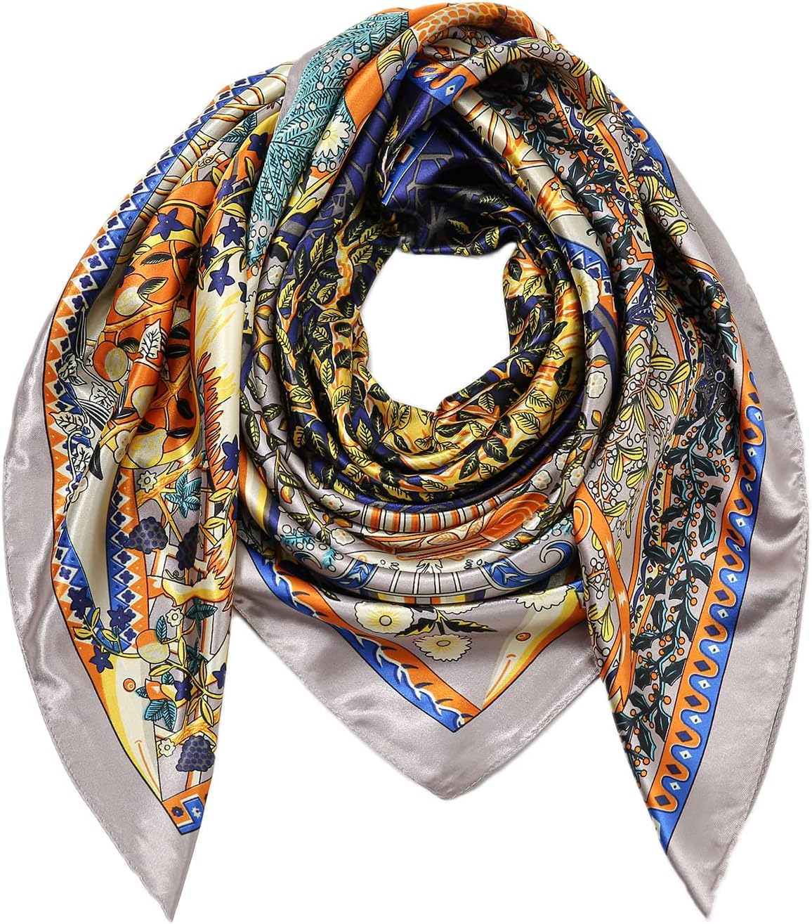 RIIQIICHY Head Scarf for Women Like Silk Satin Scarf for Hair Wrapping at Night Bandana Square Scarf for Sleeping 35 Inch - Image 3