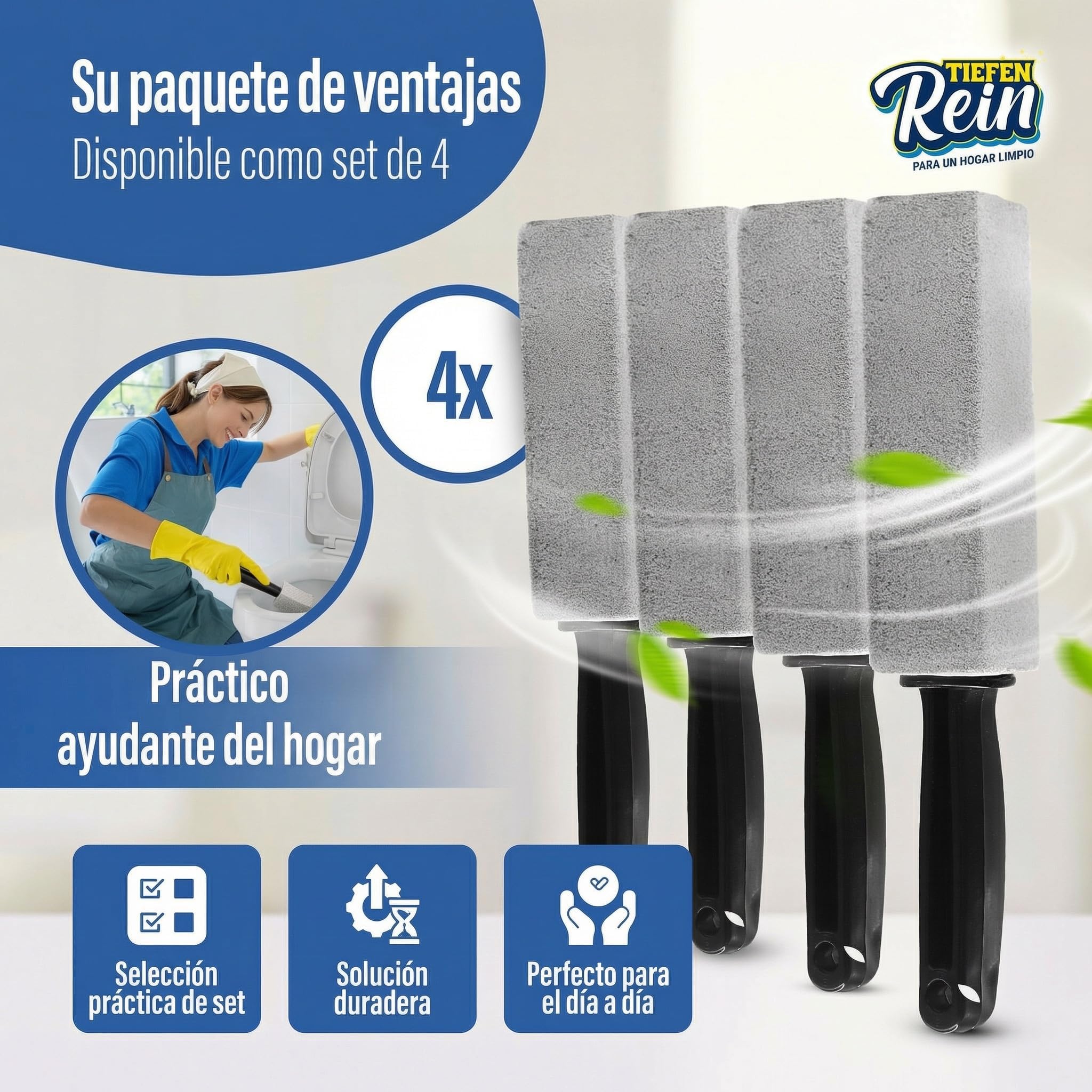 Piedra Pómez WC Profesional 4x – Piedra Pómez para Limpieza WC contra Cal y Manchas, Alternativa a Limpiador aseo, Antical y Piedra Blanca Limpieza para Limpieza Baño y Productos de Limpieza Hogar
