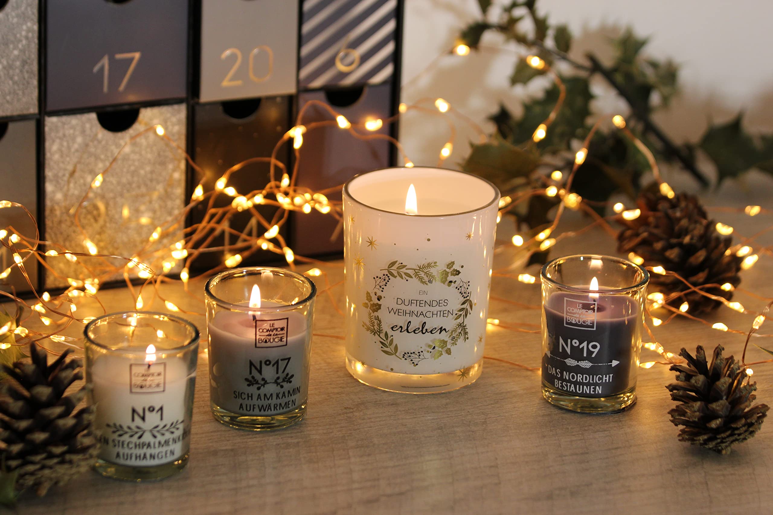 Calendario Dell'Avvento 2024 Con 24 Candele Profumate In Cera Di Soia - Barattolini, Conto Alla Rovescia Natale, Regalo Donna