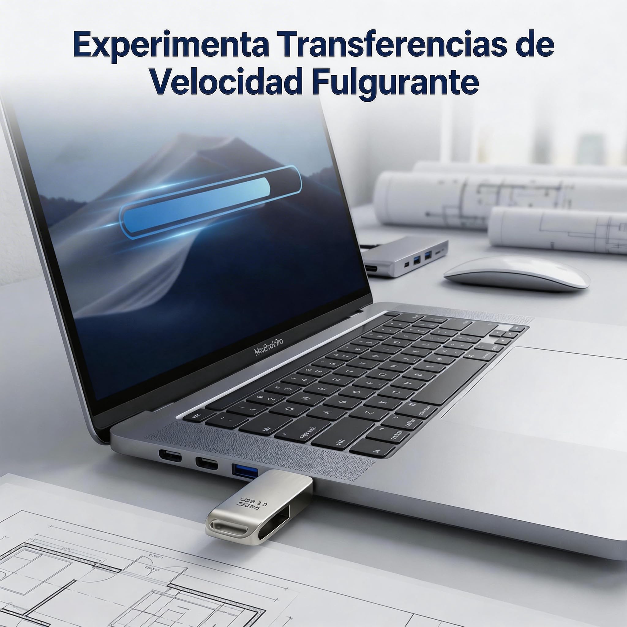 Memoria USB C 256 GB,USB 3.0,Dual Drive Pendrive Tipo C y USB OTG Interfaces duales,Plata Carcasa de Metal Elegante y Duradera,Compatible con Smartphones, Android, iOS,PC, Mac — view 4