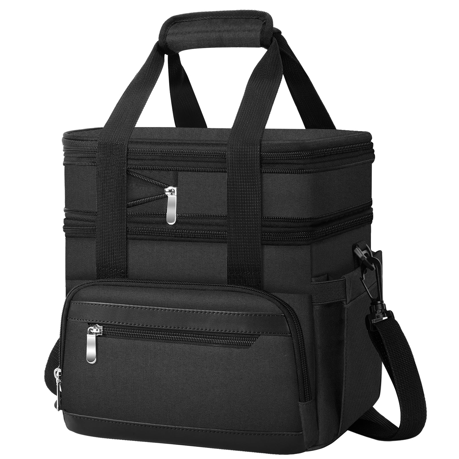 MIAOJIE Insulated Lunch Box for Men & Women - Double Layer Leakproof Lunch Bag with Adjustable Shoulder Strap, Expandable Food Cooler for Work, Office