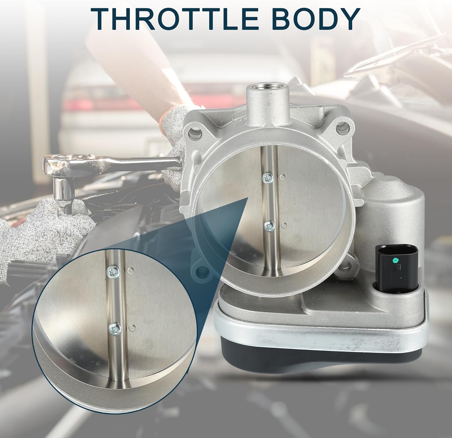 Throttle Body Assembly for Chrysler 300 5.7L 2005-2012 Consistent No.4591847AC/68060354AA | Throttle Body Actuator Silver Tone 1 Pcs