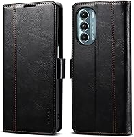 Vista 1 de HAII Funda con tapa para Moto G Stylus 5G 2022, funda de piel tipo cartera con bloqueo RFID, ranura para tarjeta de crédito y función atril, cierre