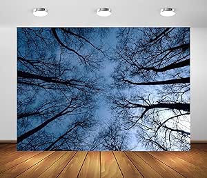10x8ft Dark Misty Forest Backdrop - Halloween Photography Background With Evil Trees