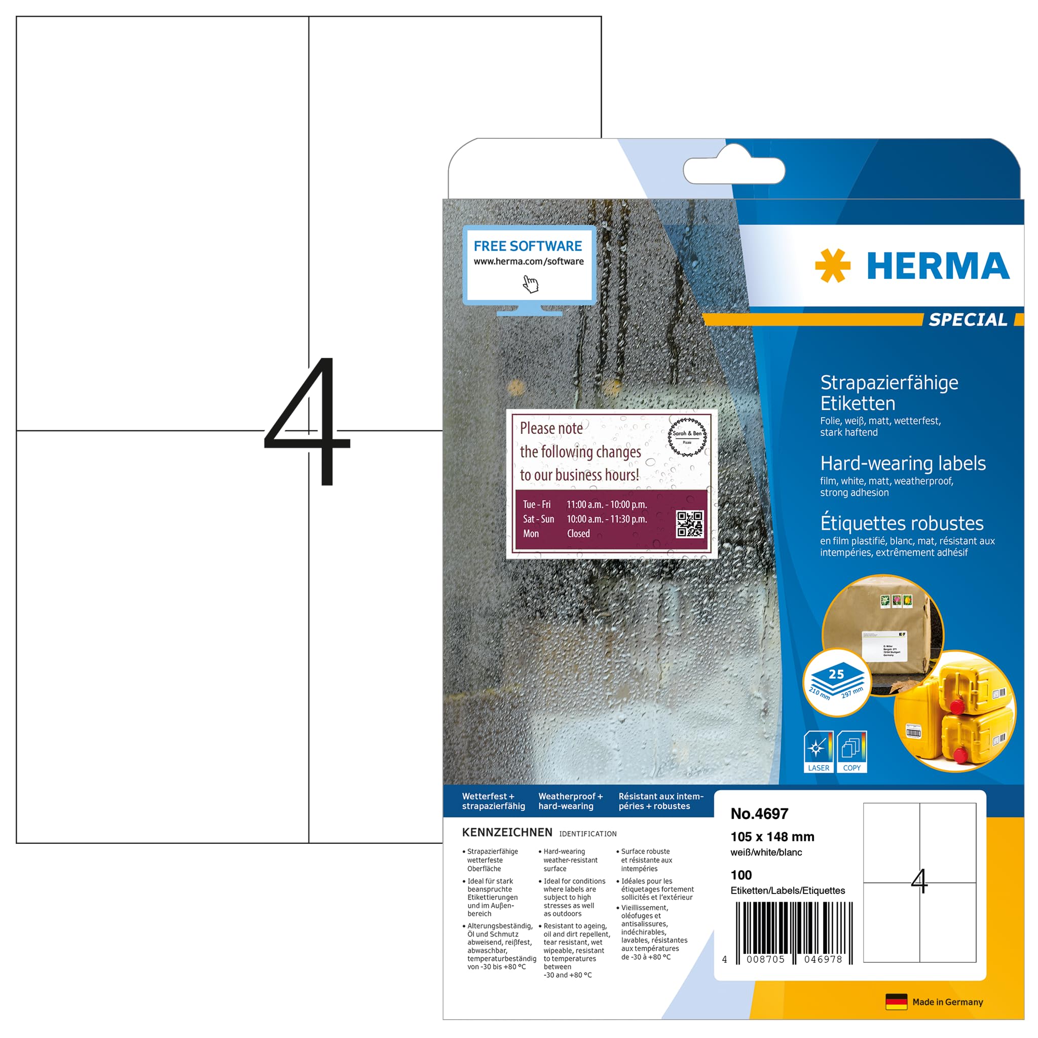 Herma 4697 Paper Pads & Labels white paper durable for various uses