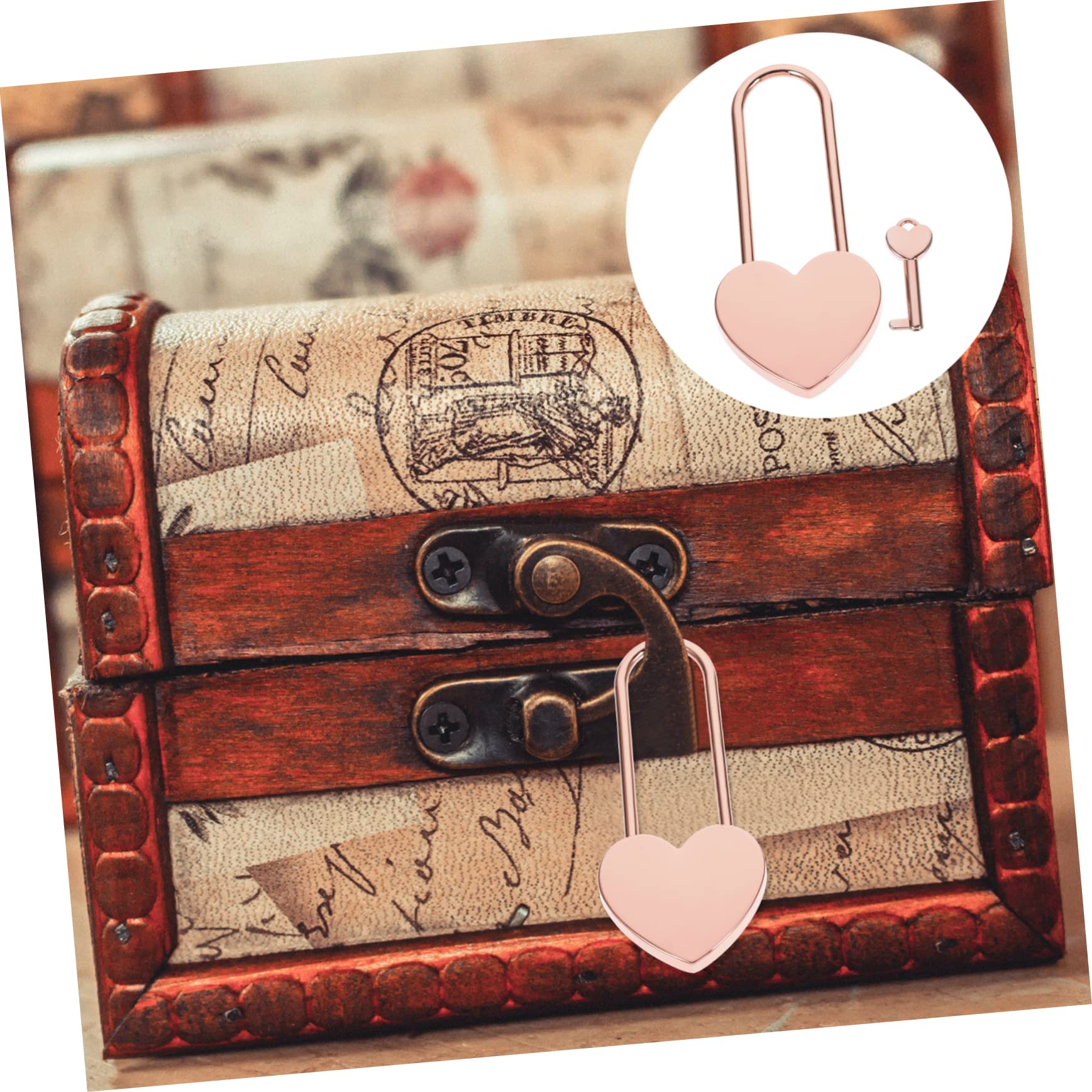 Hemobllo 5pezzi Lucchetto Forma Di Cuore Con Chiave Per Valigie Zaini e Diari Per Viaggi e Regali Romantici Elegante