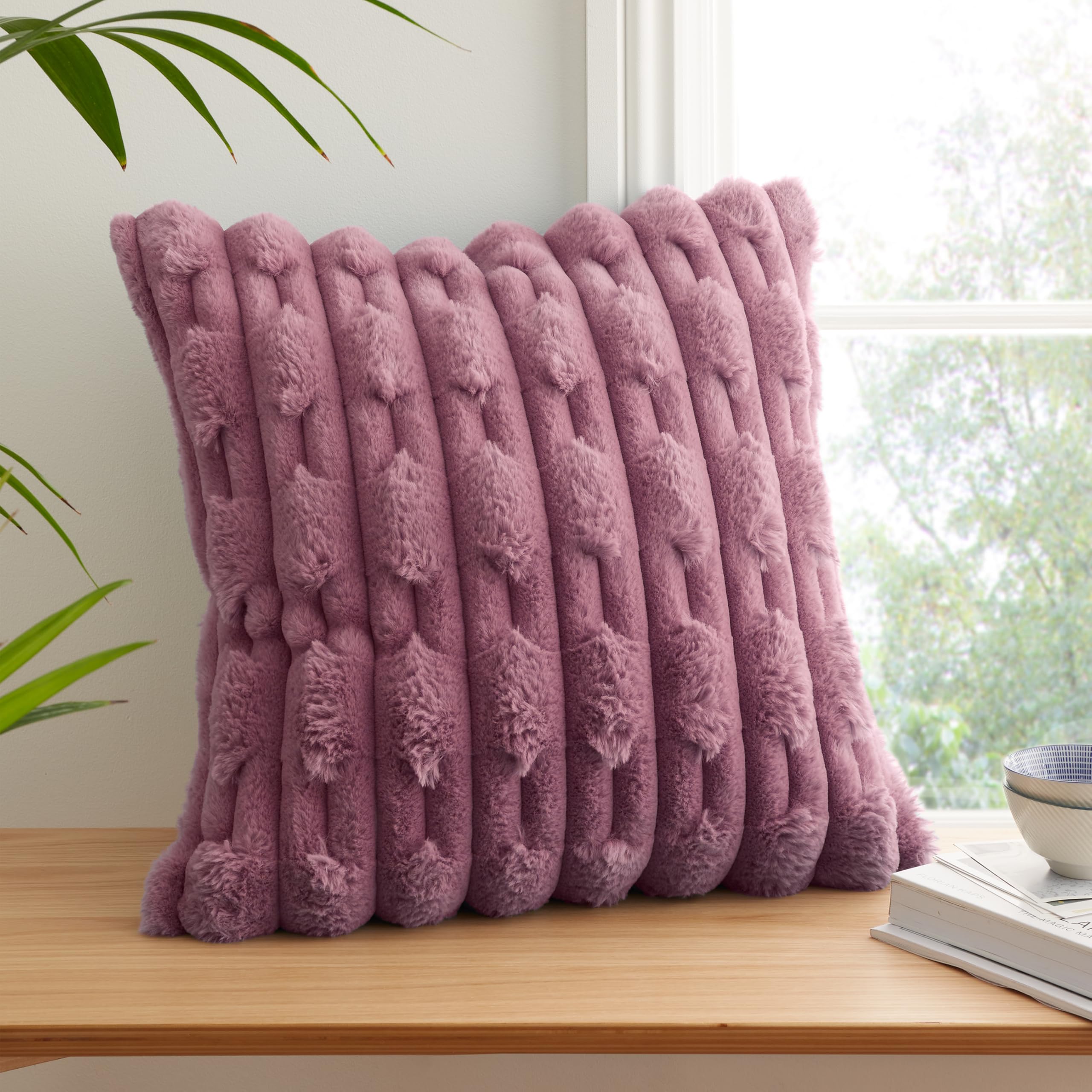 Bianca So Soft Carved Faux Fur 50x50cm Cushion Pink