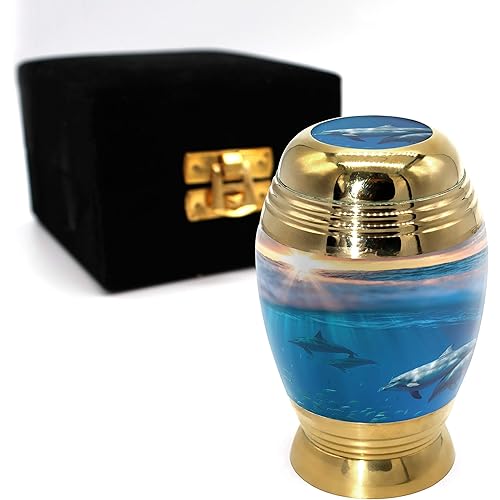 Dolphin Cremation Urn for Ashes Adult Male - Personalized Urn for Ashes for Women Decorative Urns - Beautiful Handcrafted Dolphin Urns for Human