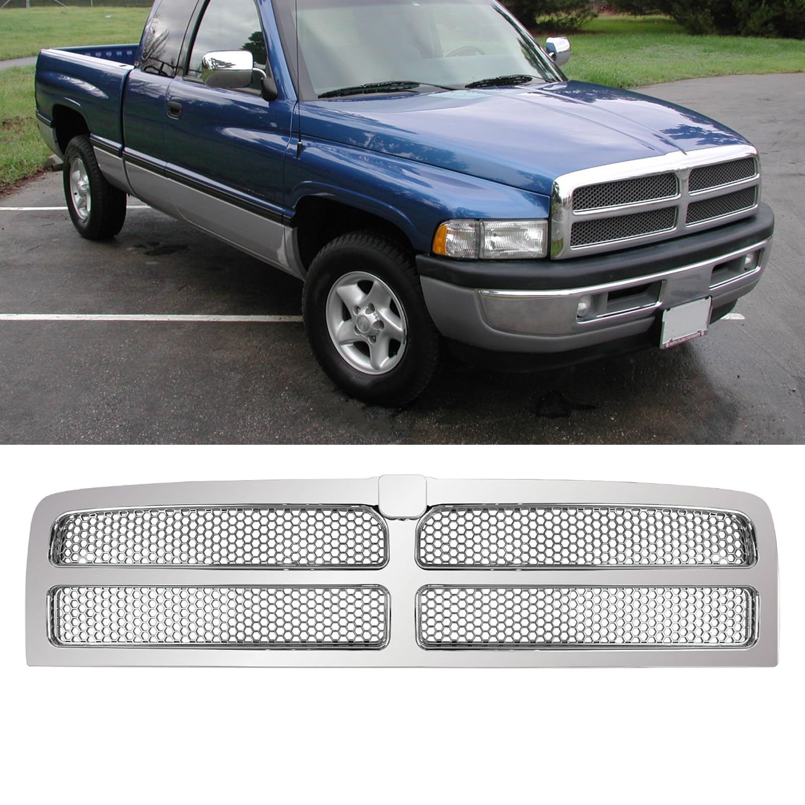 Photo 1 of DIBON AUTO Honeycomb Mesh Grille For Dodge Ram 1500 2500 3500 Pickup Truck