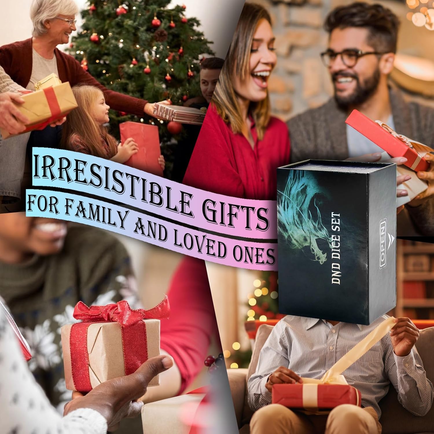 LED DND Dice Set Rechargeable, Cool Light up Dice Wireless Charging for Dungeons and Dragons, ZHOORQI Polyhedral Role Playing Dice DND Gifts(RGB-Shackles)