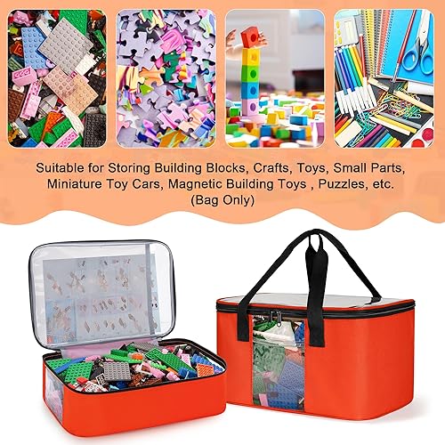 Miniatura 6 de Bolsa organizadora de almacenamiento de juguetes grande de 2 piezas para ladrillos de construcción, estuche organizador de viaje para bloques de