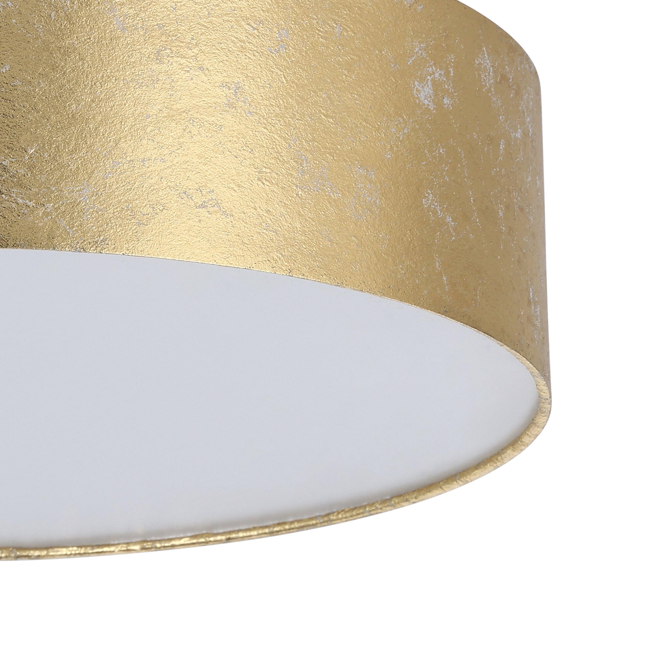 EGLO Deckenlampe Viserbella, Vintage Deckenleuchte | Wohnzimmerlampe aus Stahl und Textil in Champagner, Gold, Küchenlampe, Flurlampe Decke mit E27 Fassung, Ø 38 cm