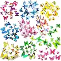 72 Farfalle 3D Adesive - Per Decorare Pareti, Frigoriferi E Superfici (Colori Misti)