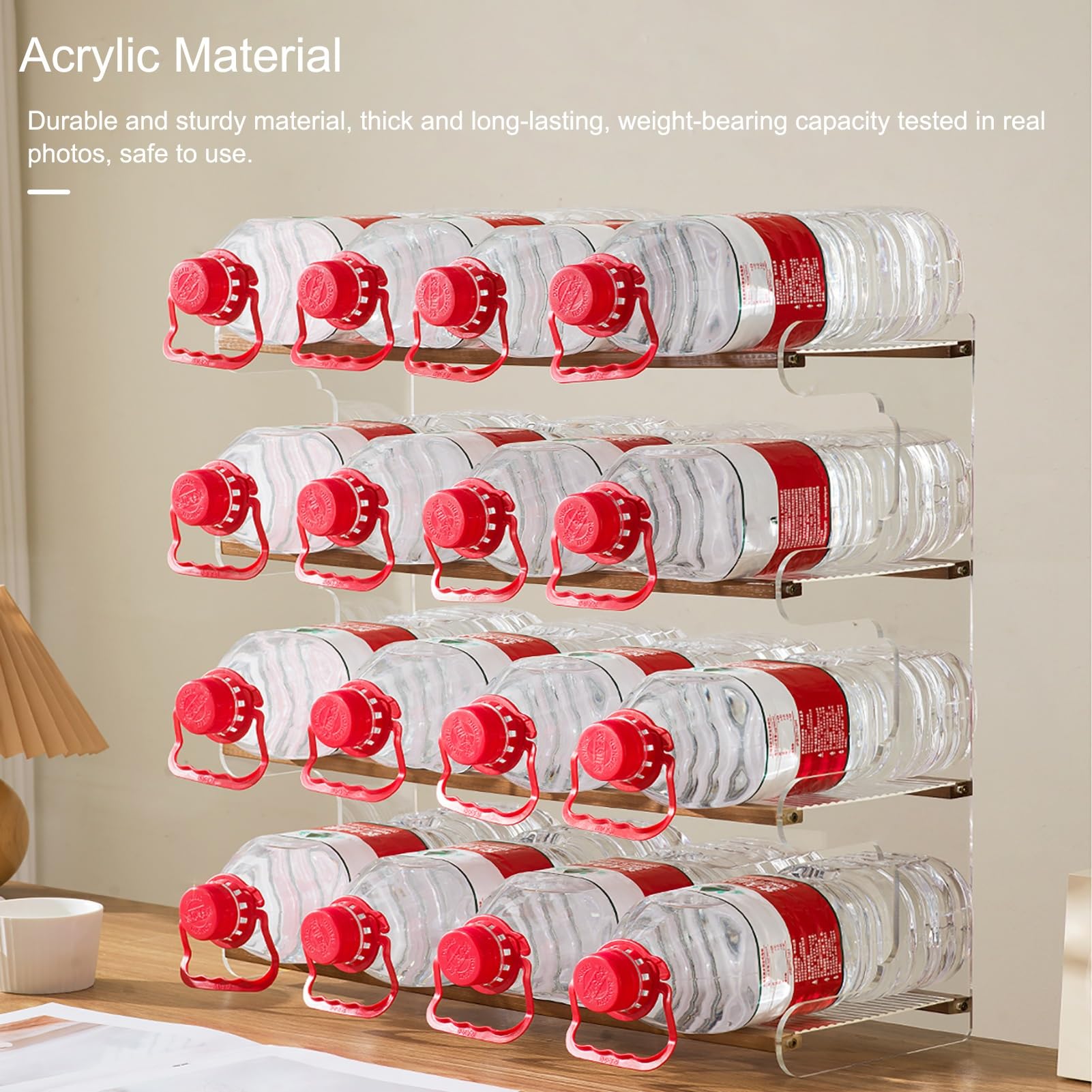 Estantería de escritorio, organizador de escritorio, estantería acrílica multicapa para libros, estante organizador de encimera para oficina en casa, sala de estar, dormitorio (negro, 35 * 52 cm /