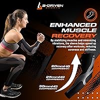 Vista 3 de B-Driven Sports Mangas de compresión graduadas, grado médico 20-30mmHg, para béisbol, baloncesto y más, 4