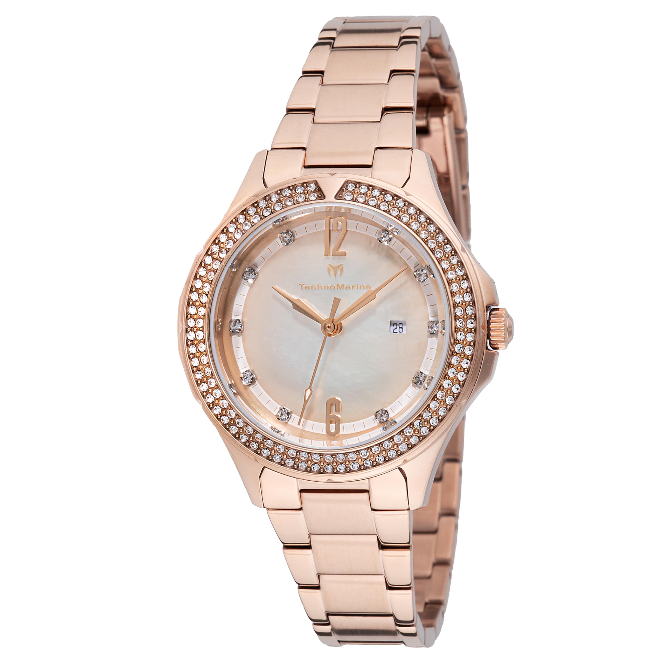 TechnoMarine Luna Tides Women's Watch w/Mother of Pearl Dial - 33mm, Rose Gold (TM-826009)