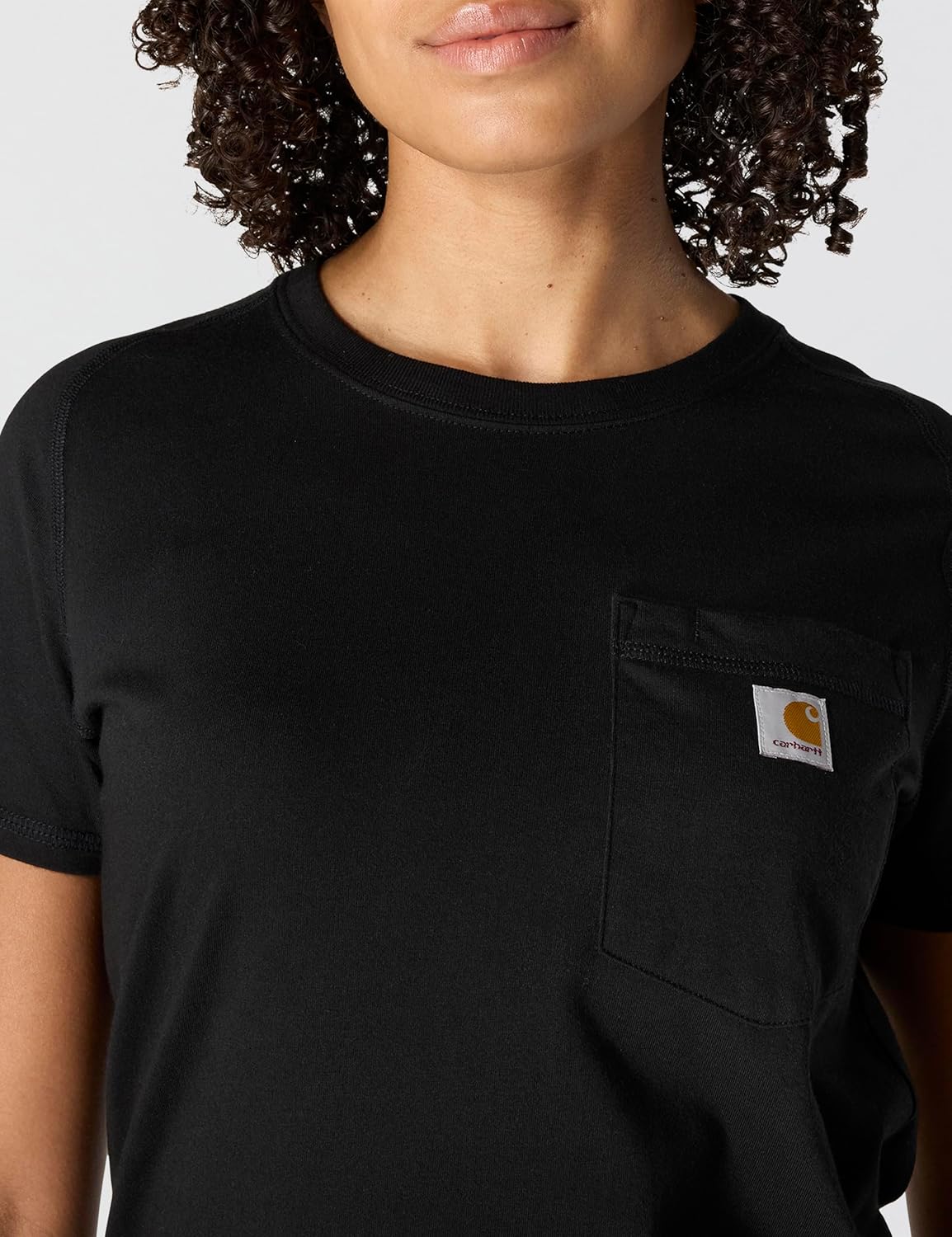 Carhartt Women's Force Relaxed Fit Midweight Pocket T-shirt, Black, Large - Image 5