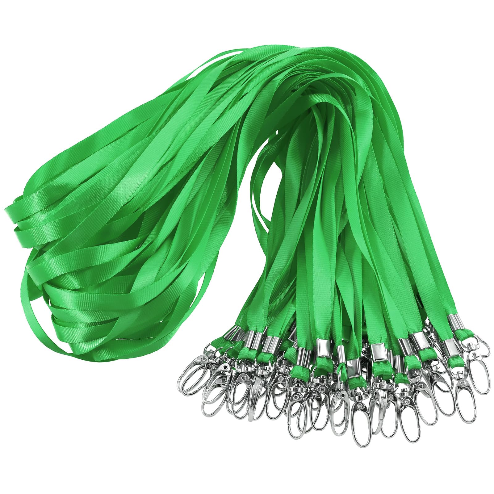 Mardatt 50Pcs Green Classic Neck Lanyards with Swivel Hook for ID Badges, Name Tags, Business Cards