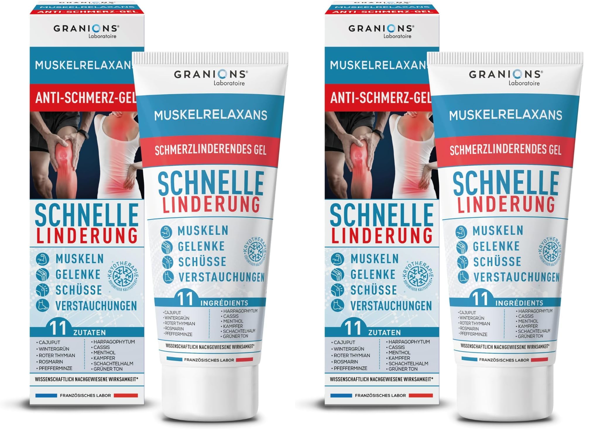 Gel Décontractant Muscles & Articulations, Effet Frais Menthe - Lot De 2, 150ml, 100% Naturel, Fabriqué En Allemagne