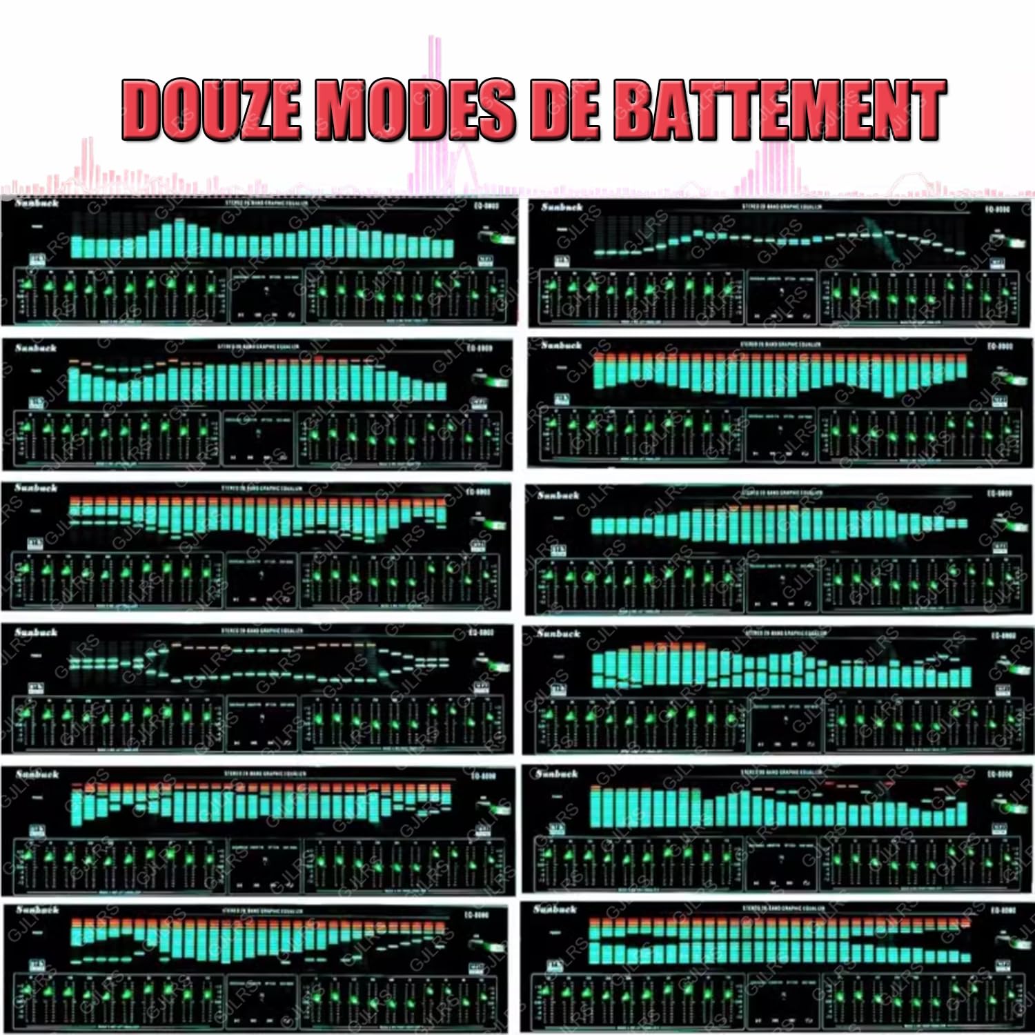Égaliseur Graphique Stéréo 31 Bandes, Contrôleur D'effet Équilibré, Qualité Sonore Haute Définition, Rapport Signal/bruit > 95 DB, Signal D'affichage À 30 Lumières, Prend En Charge 12 Modes De Saut