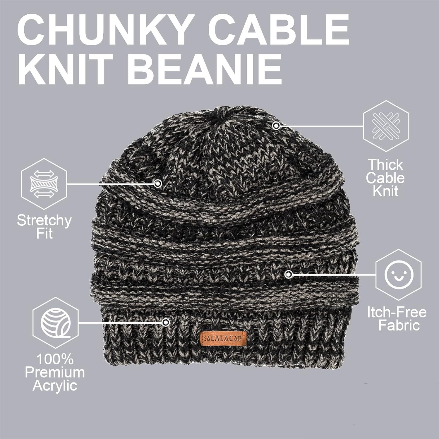 Womens Satin Lined Winter Beanie Cable Knit Beanie for Women Silk Lining Thick Chunky Hats Skull Warm Cap - Image 4