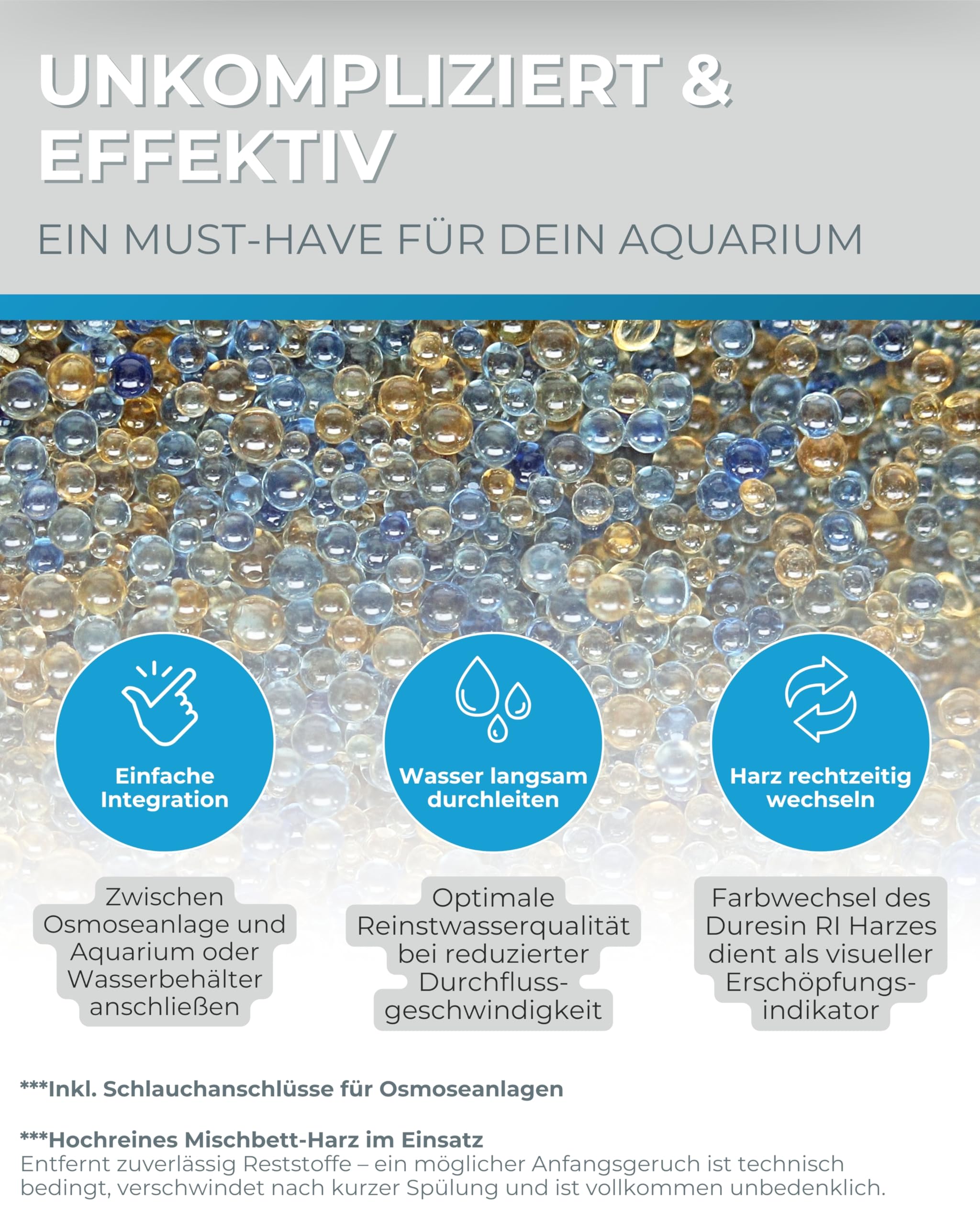 Dupla Reinstwasserfilter mit Farbindikator I 500 ml I Wasserfilter für Aquarien I Aquariumfilter zur Entfernung von Silikaten, Nitraten, Schadstoffen und Salzen I Aquarium Wasseraufbereitung