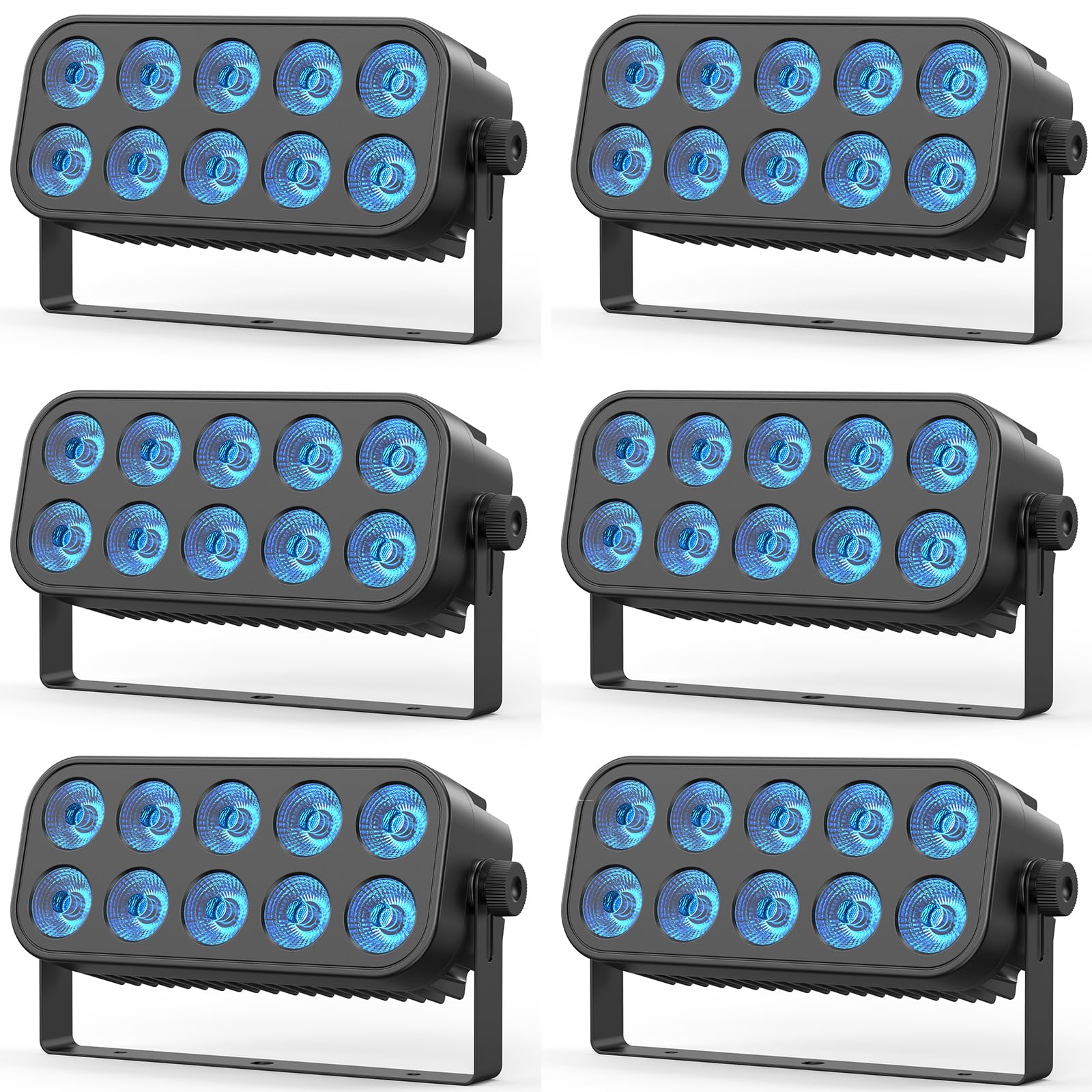 LED Par, 6 Stück 80W 4-in-1 RGBW Bühnenlicht, mit unbegrenzter Farbmischung | Unterstützt Fernbedienung, DMX512 und Sprachsteuerung, geeignet für Partys, Clubs, Bars, Weihnachten
