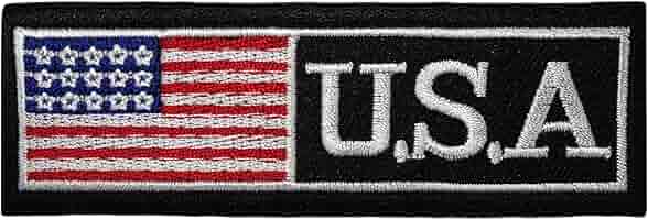 Toppa Ricamata Bandiera Americana - Termoadesiva O Cucibile, 8.6x6.1 Cm - Foto 6