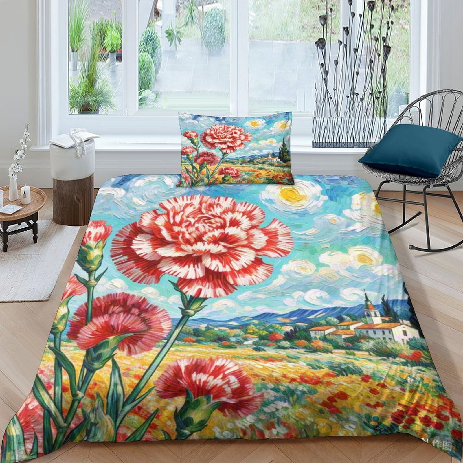 Linge de lit enfant motif œillets 3D pour chambre d'adolescent