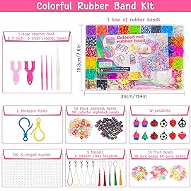 UUEMB 6000+ Rubber Band Bracelet Kit, Colorful Loom Bracelet Making Kit with Storage Box, DIY Art Craft Kit with Charms Beads for Beginners Kids Girls Boys Birthday Party Christmas Gift