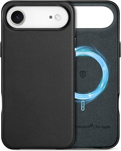 Vista 13 de SHIELDON Funda de cuero genuino para iPhone 17 Pro Max de 6.9 pulgadas 2025, compatible con Magsafe, carga inalámbrica magnética, ajuste delgado