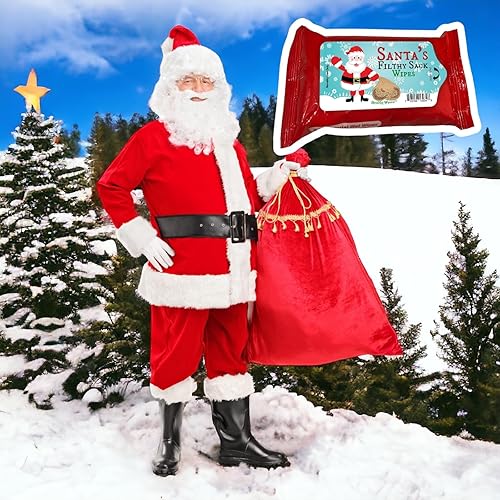 Miniatura 2 de Santa's Filthy Sack Wipes - Toallitas húmedas navideñas para amigos, tamaño de bolsillo, sin alcohol