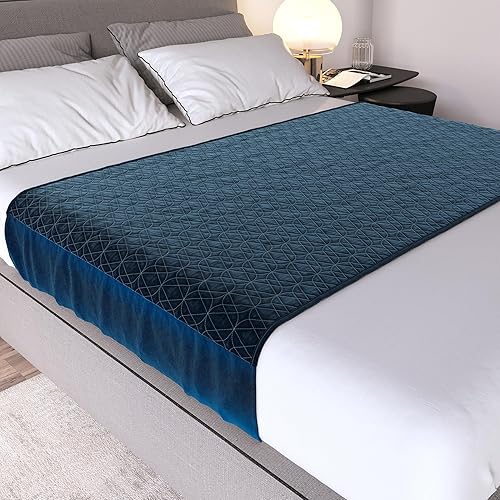 Almohadillas de cama impermeables Tamaño Queen 36 x 60 pulgadas (paquete de 2) Almohadilla de incontinencia lavable con alas plegables de 21