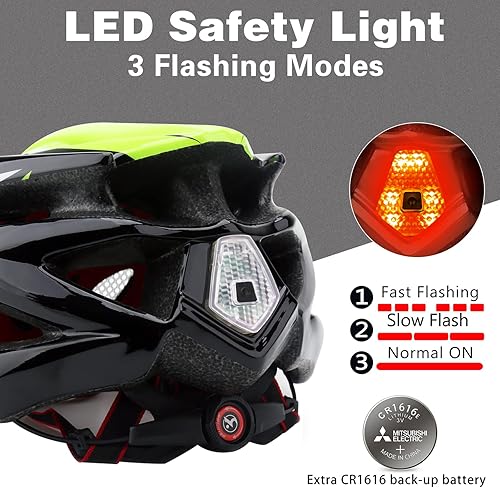 Miniatura 4 de Casco de bicicleta para hombre y mujer, casco de bicicleta Shinmax con luz trasera y visera desmontable