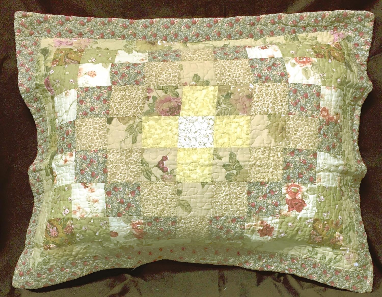Elegant Decor Trip Around The World Cotton Floral Patchwork Quilt Collection (Standard Sham 20" W x 26" L)