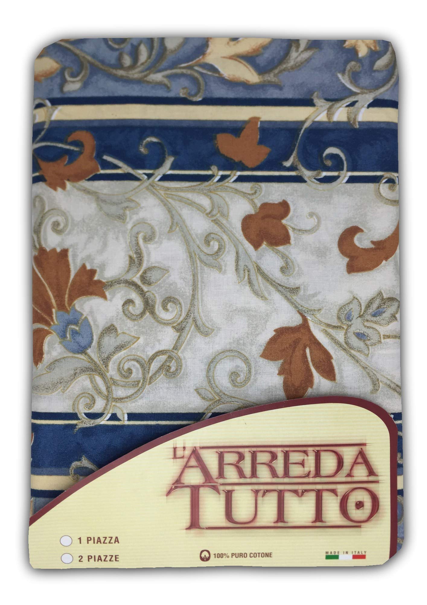 Tex family Telo ARREDO COPRITUTTO Gran Foulard COPRILETTO COPRIDIVANO Tessuto (1 Piazza, Edera Blu)