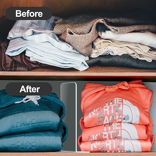 Miniatura 3 de Shelf Dividers - Clear Plastic Acrylic Tall Cabinet Shelf Dividers Organizer for Wood Shelves Closets - Shelf Separators in Closet for Clothes (6)