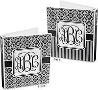 Vista 5 de Carpeta personalizada de 3 anillas de damasco con monograma - 1 pulgada