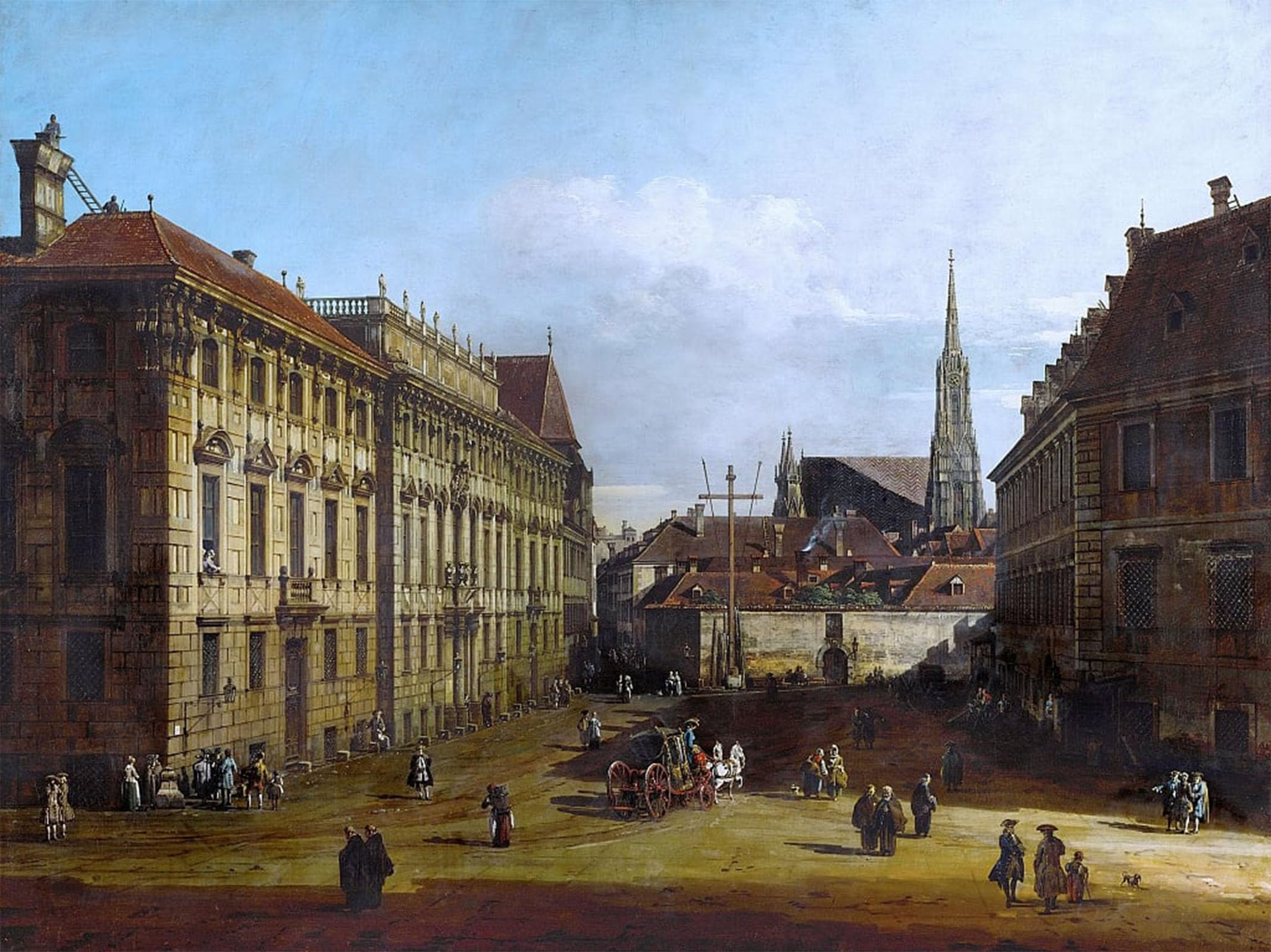 POSTERIIk Vintage Art Print Images Pictures Print Vienna the Lobkowitzplatz Between by Bernardo Bellotto Modern Colour Posters for Office Home Decor 60x90cm