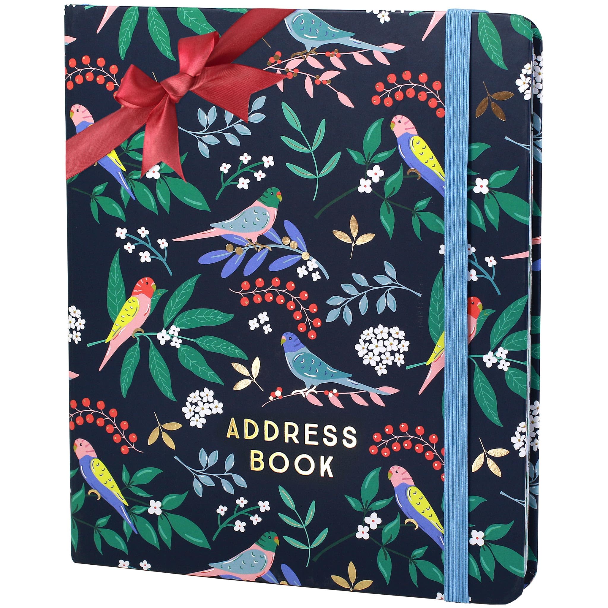 Boxclever Press Large Address Book with 432 Spaces. Address Books with Alphabet Index Hardback, Birthday & Christmas Card Sections, Address Labels & Pocket. Address and Birthday Book - 21.5 x 18.5cm