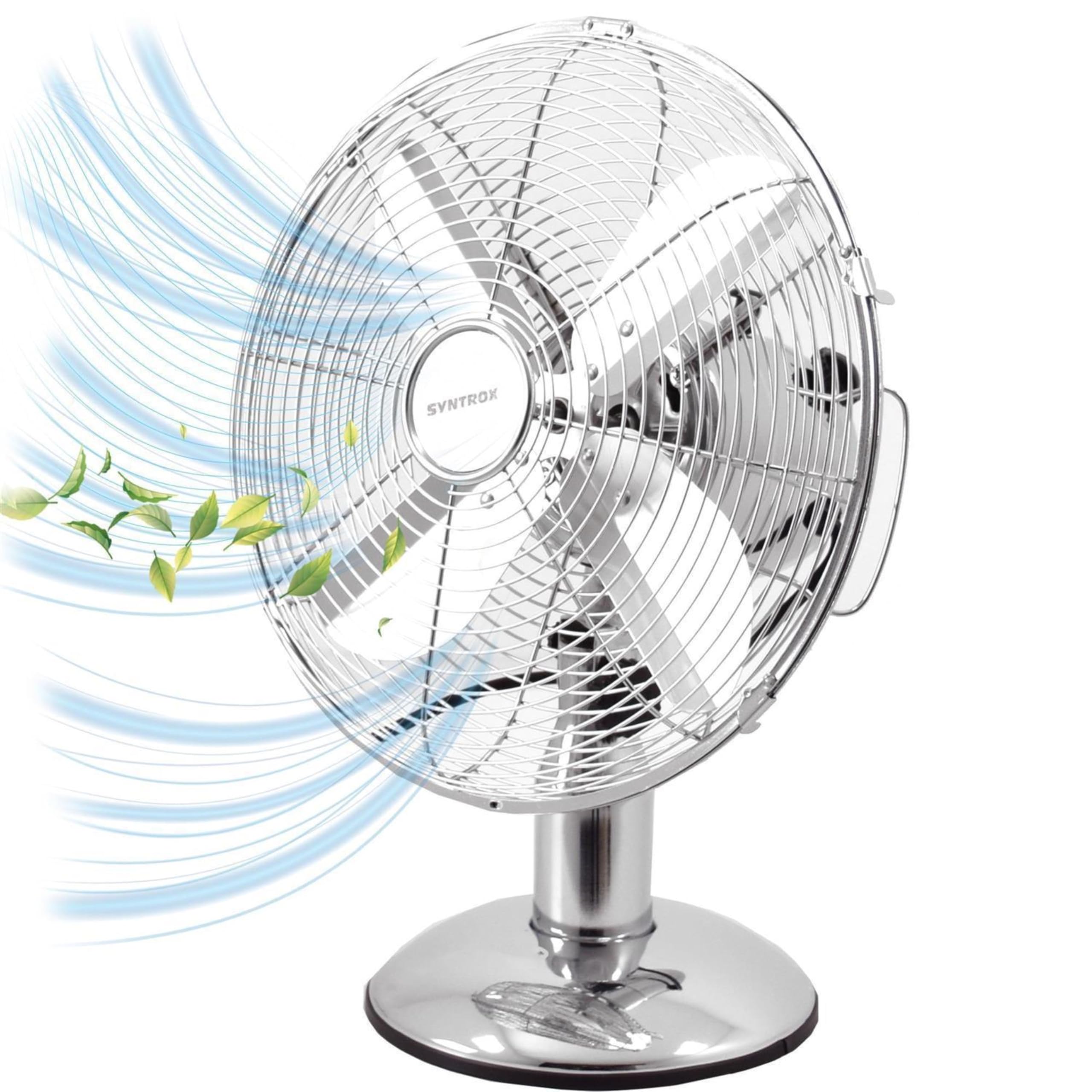 Syntrox Retro Tischventilator mit Oszillation Blinara | Ventilator Tischgerät, elegant und leistungsstark, 33 Watt, Energiesparend, automatische Schwenkfunktion