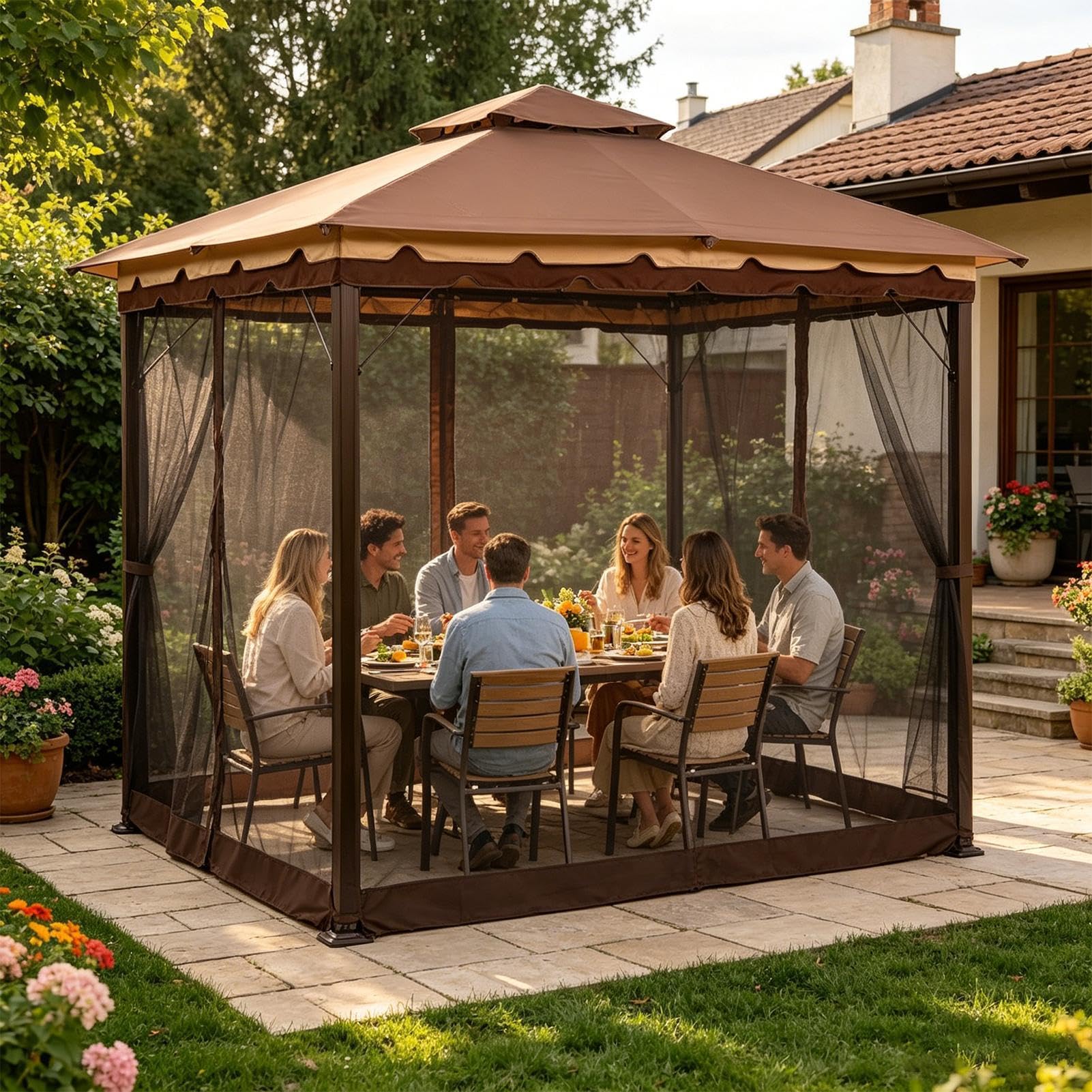 Filet De Patio Grand Filet Pliable Portable 3,66 X 3,66 M