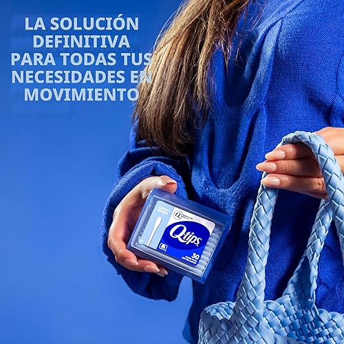 Miniatura 4 de Q-tips Hisopos, paquete de viaje, 30 unidades, paquete de 1 azul