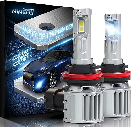 NINEO Bombillas LED H11, 22000LM H8 H9 luces 600% superbrillantes 6500K blanco frío Plug & Play para luz de coche H8 H9 H11 reemplazo halógeno con
